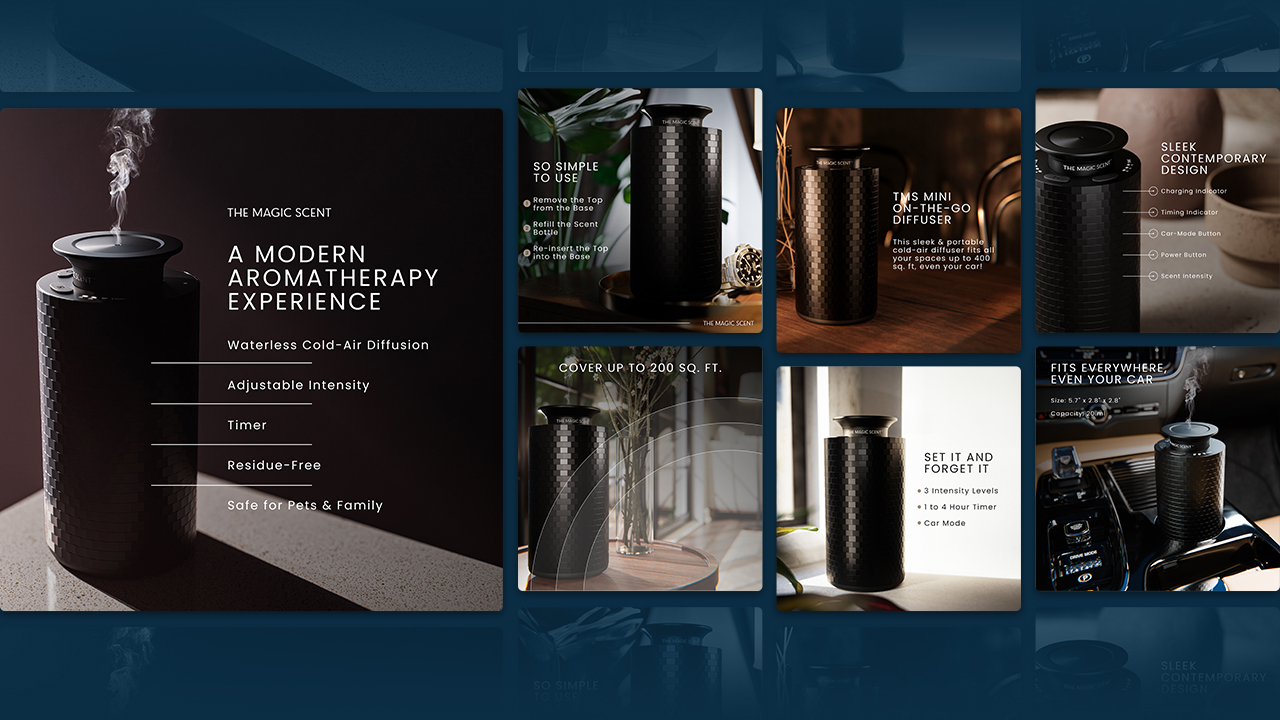 The Magic Scent Visuals: Premium image design elevating brand appeal with a sleek, high-quality presentation.